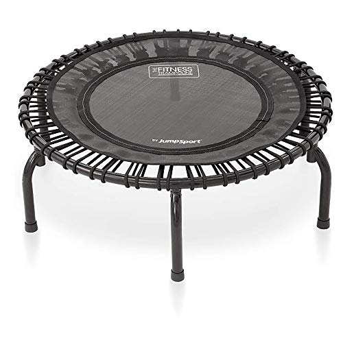 JumpSport 220 in Home Cardio Fitness Rebounder - Mini Trampoline with Handle Bar Accessory, Premium Bungees and Workout DVD