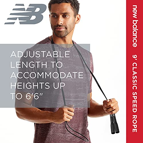 New Balance Classic Speed Rope - Jumping Rope for Fitness, Full-Body Workout - Lightweight, Tangle-Free, Portable, and Adjustable Jump Rope for Exercise, Cardio, Aerobic Skipping