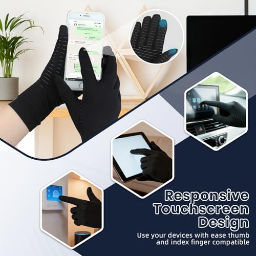 Big Mango 2 Pairs Copper Arthritis Gloves, Compression Gloves for Women Men Relieve Pain from Rheumatoid Arthritis, Carpal Tunnel, Swelling, Everyday Hands Support (Open Finger + Full Finger, Small) - color: Open Finger (1 Pair) & Full Finger (1 Pair), si
