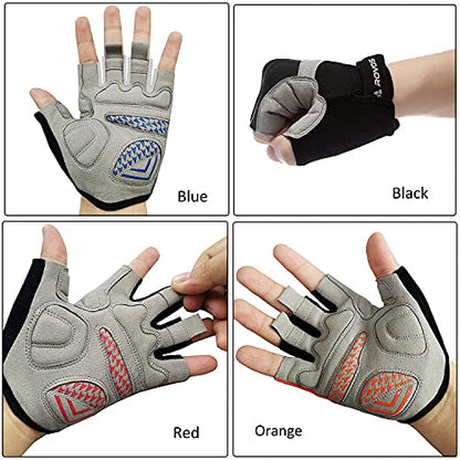 Men & Women Cycling Gloves - 5mm Padded Half Finger Breathable Mountain & Road Biking Gloves
