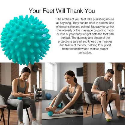 321 STRONG Foam Roller Set with: Hollow Core Roller, Muscle Roller Stick, Stretching Strap, Spikey Ball, Quick Start Guide, Carry Bag, and 4K eBook - color: Soft Teal