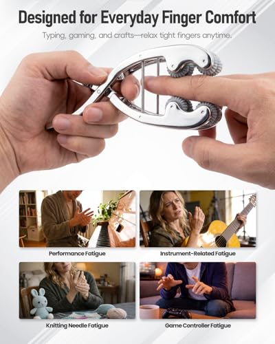 Stainless Steel Adjustable Finger Massage Roller for Knuckle & Palm, 2026 Updated Spring Lever Loaded Dual Roller Finger Massager Tool Manual Massage Roller for Trigger Finger Hand Fatigue Relief