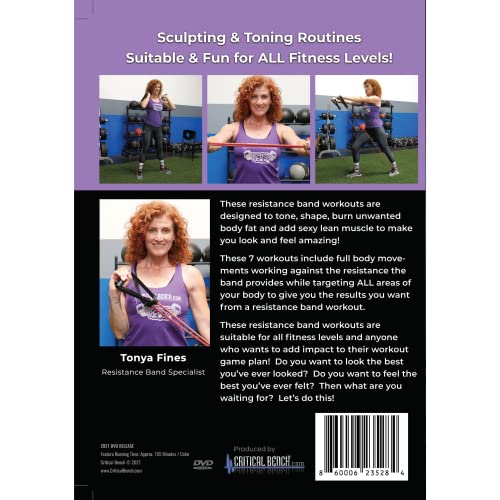 Critical Bench Resistance Band Toning DVD, Full-Body Sculpting Routines to Boost Strength, Flexibility & Mobility, Includes Bonus Workout Planner