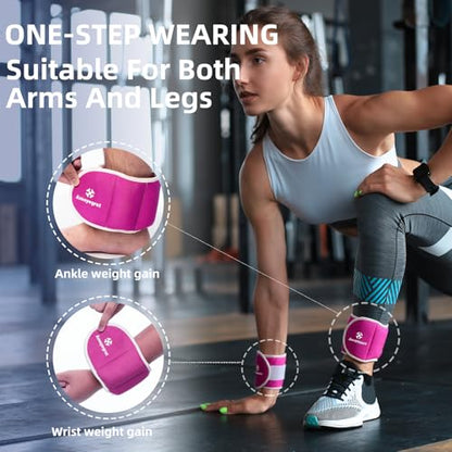 Ankle Weights, Wrist & Leg Weights for Women Men – Weighted Wristbands & Foot Weight | Comfortable Fixed Weight Set (2/3/4/6/10 lbs Pair), Soft Breathable Fabric, Ideal for Walking, Workout
