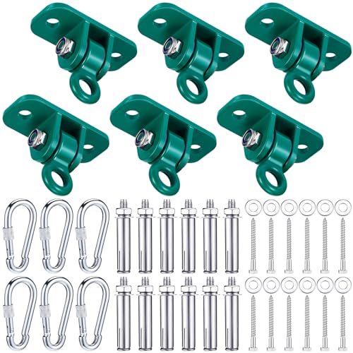Tandefio 6 Sets Swing Hanger with Swingset Accessory, Green - color: Green