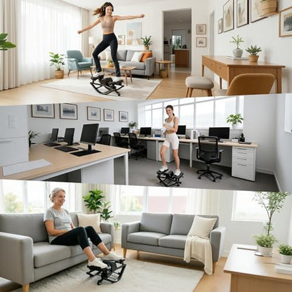 Rock Stepper with Resistance Bands - Ultra-Quiet Hydraulic Lateral Stepper, Fully Assembled Side to Side Step Rocker for Home Office, 250LBS Capacity