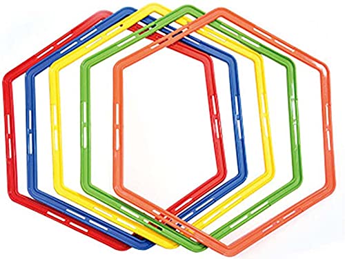 Hexagon Agility Ring Training Circle Ring Speed Agility Ladder Physical Training Ring Football Footwork Trainer Hurdles Agility Ladder Fitness Equipment Multicolor Training Ring 3Pcs