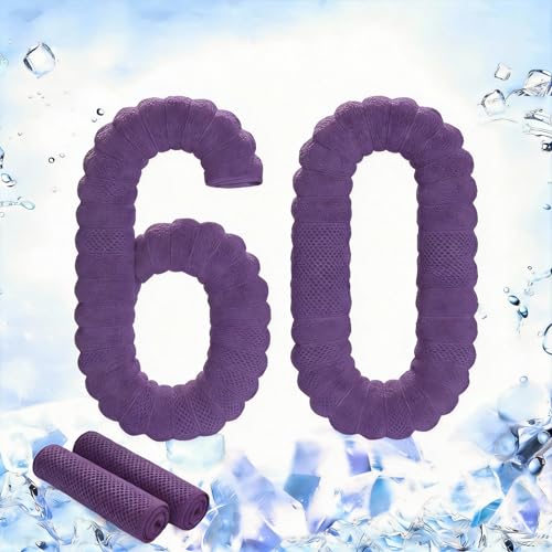 QBrand 60 Pack Cooling Towels, 40"x12" Ice Breathable Chilly Sweat Rag Microfiber Workout Rags for Gym Towels for Neck and Face for Yoga Golf Sport Running (PP-60)