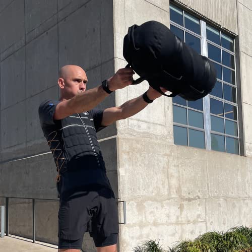 HYPERWEAR Adjustable Sandbag System, Heavy-Duty with Handles & Pre-Filled SandBell Filler Sandbags (25, 40, 80, 160 lbs)