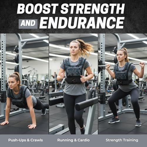 Adjustable Weighted Vest W/ Removable Iron Bars - 26lb Weight Vest For Men & Women W/Washable Liner & Cobra Style Buckle | 1000D Strength Training Workout Vests For Body Weight, Running, Walking & Crossfit Workout
