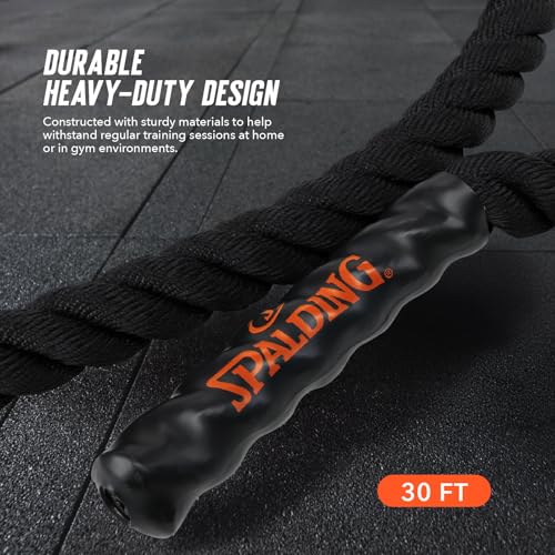 Spalding - Battle Rope for Strength & Conditioning, 22 ft Heavy Duty Training Rope for Cardio, Endurance & Full Body Workout, Durable Fitness