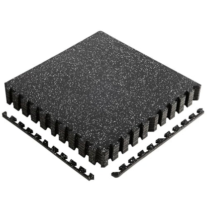 OLIXIS Interlocking Rubber Floor Tiles, 1/2 Inch Thick Non-Slip Gym Flooring Mats for Home Gym, Garage Floor Mats Protective Workout Room Tiles for Weight Lifting & Cardio, 6 Pcs