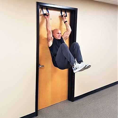 WorldFit Crazy-8 Pull-Up Grips and ISO Trainer for Door in Home, Office and Hotel, Portable Gym in a Bag (Black)