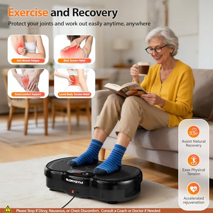 Vibration Plate for Weight Loss & Body Shaker Machine, Professional Full Body Vibration Machine with Wider Platform, Ultra Stable & Quiet, 120 Speeds, 330lbs Capacity, Home Fitness System - color: Black