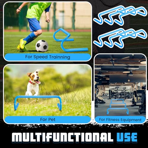 Wettarn 10 Pcs Speed Agility Training Hurdles Detachable Durable Hurdle Agility Plyometric and All Purpose Speed Training Equipment for Athletes Soccer Basketball - color: Blue