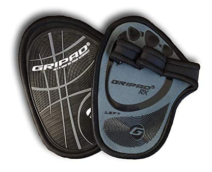Gripad RX Lifting Grips | The Most Durable Grip Pads Yet | The Alternative to Weight Lifting Gloves, Gym Workouts, WOD, Weightlifting | Neoprene Hand Grips | Flexible Rubber Palm - color: Grey