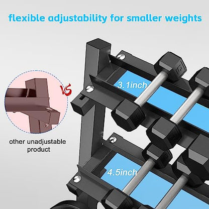 Dumbbell Rack Home Gym Adjustable Weight Rack Dumbbell Storage Rack Multi-layer Weights Stand for Dumbbells/Kettlebells/Weight Plates and Weight Bar(Rack Only)