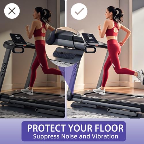 6pcs Treadmill Mat Pads, 4x4 Inch High Density Silicone Treadmill Mat for Carpet Floors Double-Sided Anti-Slip Exercise Equipment Mat Treadmill Vibration Pads for Most Fitness Equipment