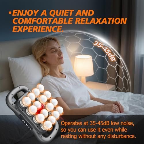 Massage Gun Deep Tissue with 16 Heads, 9 Modes & 9 Levels – Full Body Muscle Massager for Fascia, Electric Percussion Massager Gun for Muscles(Grey)