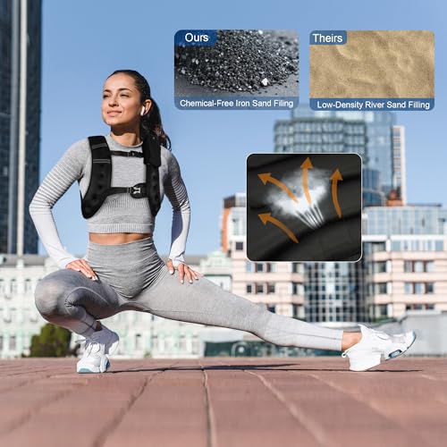 Fitvids Weighted Vest for Women & Men, Weight Vest with Detachable Phone Pouch for Walking, Running, Workout & Strength Training, 6lb/8lb/10lb Body Weight Vests for Fitness with Reflective Stripe - size: 10lb