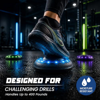 Reflexx RLT 2.1 Reaction Training Lights – Improve Reaction Time, Coordination & Focus – Adjustable Speed, Random Mode, Brightness & Sound Control – for Fitness, Rehab, Seniors & Athletes - style: Set of 3