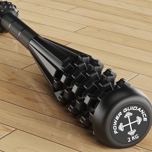 POWER GUIDANCE Macebell Steel Clubbell (2kg-10kg) – Indian Club with Massage Surface for Shoulder Mobility, Grip Strength & Rehabilitation – Solid Steel Weighted Club with Rubber Coating for Home Gym, BJJ & Wrestling