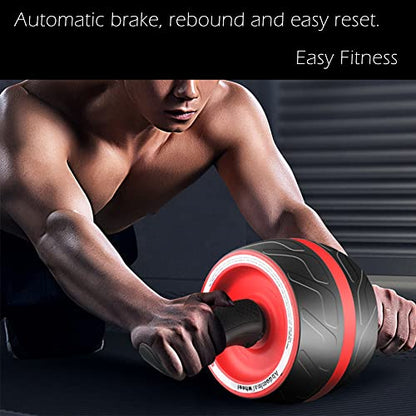 AB Wheel Roller with Resistance Spring, Automatic Rebound Core Trainer - color: Blue