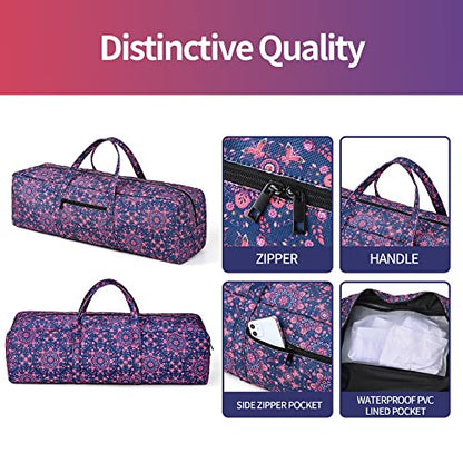 | Yoga Mat Bag | Large Yoga Mat Carrier with Wet Pocket | Yoga Gifts | Gym Tote Bag for Women - color: Navy
