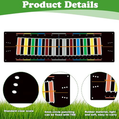 Golf Putting Mats Practice Indoor 30 x 8.27 Inch Golf Putting Practice Training Aid Alignment Track Green Mat Exercise Putter Training Supplies - color: Multicolor