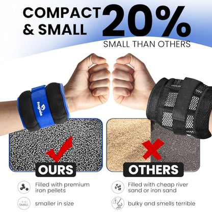 Ankle Weights for Women, Men and Kids - 1/2/3/4/6/8/10/12/15/20 LBS 1 Pair Strength Training Wrist/Leg/Arm Weight with Adjustable Strap for Jogging, Gymnastics, Aerobics, Home Fitness, Physical Therapy - style: 4Lbs Pair (2lb x 2) - Blue