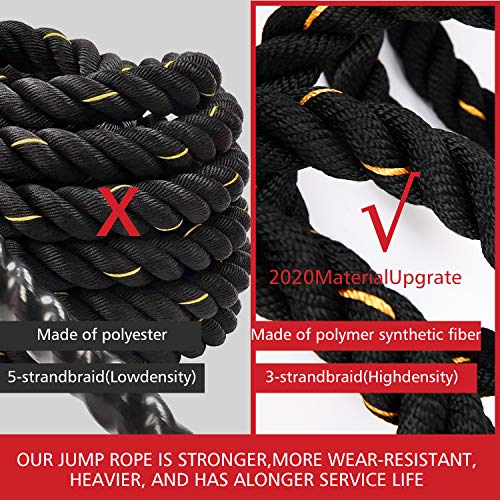 Heavy Jump Ropes for Fitness 2LB/3LB/5LB,Weighted Adult Skipping Rope Exercise Battle Ropes for Men & Women,Total Body Workouts, Power Training in Gym to Improve Strength and Building Muscle - color: 5LB Professional Edition fitness(9.2 ft)