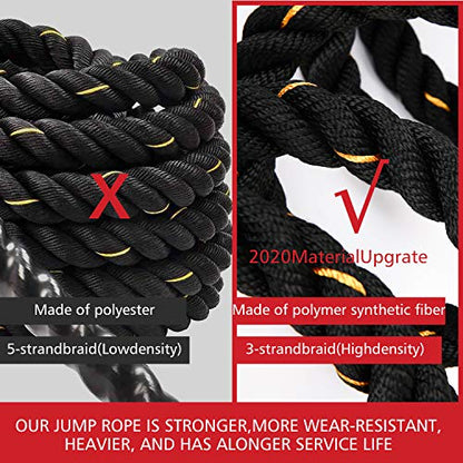 Heavy Jump Ropes for Fitness 2LB/3LB/5LB,Weighted Adult Skipping Rope Exercise Battle Ropes for Men & Women,Total Body Workouts, Power Training in Gym to Improve Strength and Building Muscle - color: 5LB Professional Edition fitness(9.2 ft)