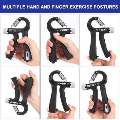 Hand Grip Strengthener [2 Pack] | Adjustable Resistance 10-130lb | Forearm Hand Exerciser for Athletes, Musicians, Rock Climbing & Rehabilitation | Premium Grip Strength Trainer