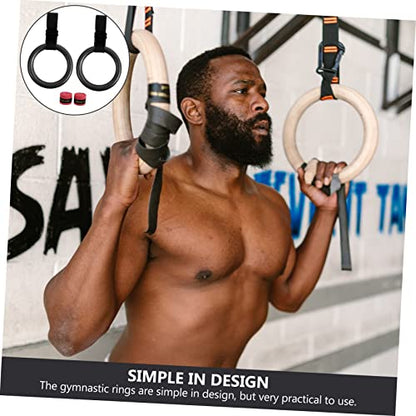 Totority 2 Pcs Gymnastics Ring Strength Training Equipment Adjustable Exercise Ring for Home Gym Random Color