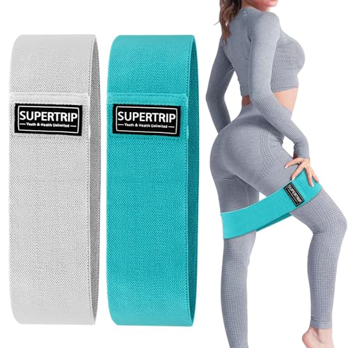 Supertrip Fabric Resistance Bands for Legs and Butt Non-Slip Booty Bands Set for Women/Men Exercise Loop Bands Elastic Workout Fitness Bands Wide Strength Bands