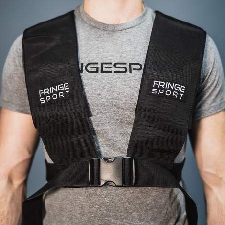 FringeSport Universal Sled Harness Pulling Fitness – Prowler Sled Harness Medium Size with 7 feet long Straps