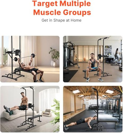 Power Tower Pull Up Bar, Assisted Pull Up Machine, Foldable Pull Up Bar and Dip Station, Portable Leg Lift Machine, Door Pullup Bar, Outdoor Indoor Chin Up Stand for Home Gym, Doorway Workout Equipment