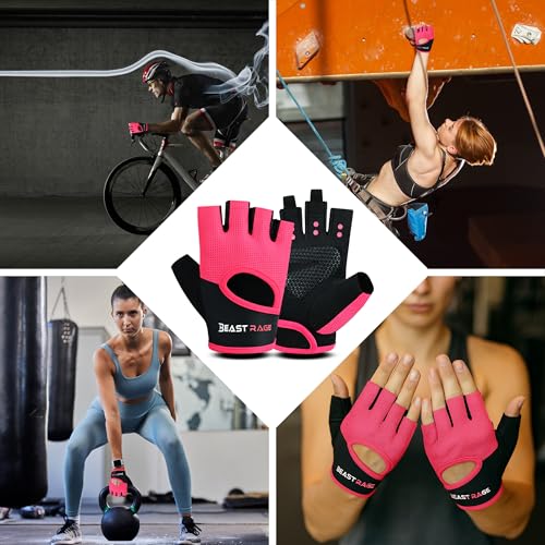 Workout Gloves for Men & Women - Fingerless Gym Gloves with Palm Protection, Breathable & Lightweight for Weightlifting, Cycling & Pull Up