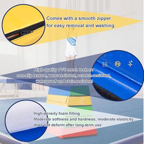 4-in-1 Foam Plyometric Box – Stackable Soft Plyometric Jump Box Set，Height Adjustable Plyometric Box Platform | plyometric box set Non-Slip PVC Cover, Easy to Clean, Stable Design(Size:90*60*90*30cm)