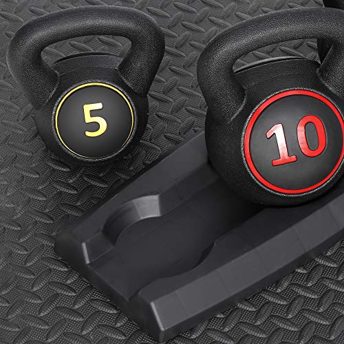 4-Piece Kettlebells Weights Set, Wide Grip Strength Training Soft Kettlebell, Exercise Fitness Concrete Weight, Full Body HIIT Workout, Weights for Women at Home 5 lbs 10 lbs 15 lbs and 20 lbs lb Dumbbells