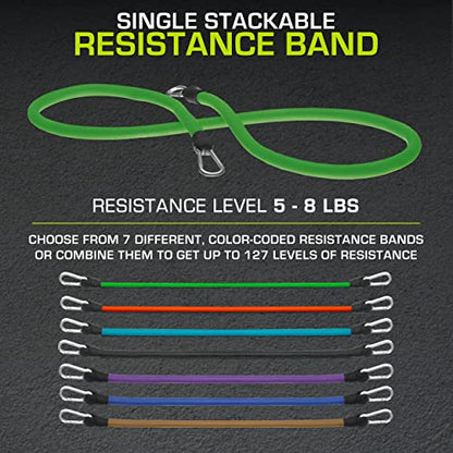 ProsourceFit Single Stackable Resistance Bands with Door Anchor and Exercise Guide, 8-12 LB, Heavy Duty Fitness Tube for Full-Body Exercises and Home Workouts