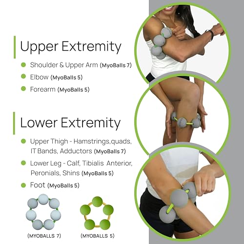PRIMEKINETIX MyoBalls Massage Therapy Balls - 360° Relief for Plantar Fasciitis, Shin Splints, Tight Calves & IT Band - Deep Tissue Trigger Point Tool for Athletes & Active Lifestyles - 7 Ball Set