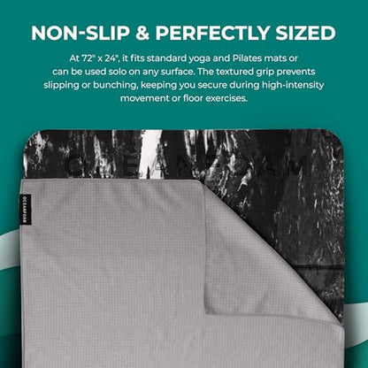 Oceanfoam Beach Towel – Lightweight, Absorbent, Quick-Drying, Sand-Resistant, Non-Slip – Ideal for Workouts, Yoga, Pilates, Beach, Pool, Boat & Travel – 25% Recycled – 72"x24" (Charcoal Gradient) - color: Charcoal