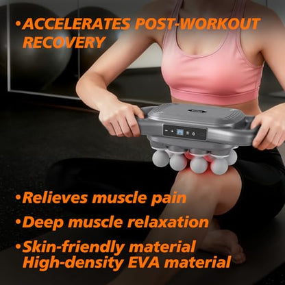 Massage Gun Deep Tissue with 16 Heads, 9 Modes & 9 Levels – Full Body Muscle Massager for Fascia, Electric Percussion Massager Gun for Muscles(Grey)