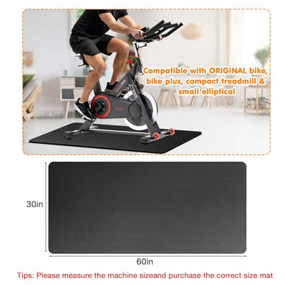 Treadmill Mat Compatible with Peloton Bike, 6mm Thick Exercise Bike Mat for Treadmill and Row Protect Hardwood Floor Carpet - size: 60"L x 30"W x 0.2"Th