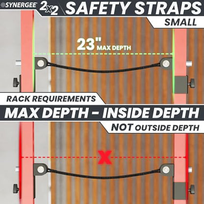 Synergee Safety Straps – Fits 2x2 2x3 3x3 Racks 750 lb - color: a) 2x2 x 23"