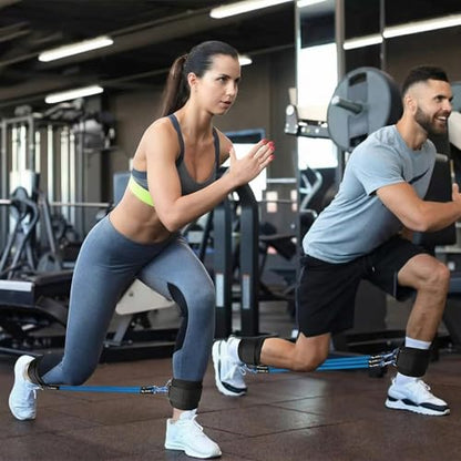 Running Yoga Exercise Step, 60lbs Ankle Resistance Bands with Cuffs, Adjustable Padded Leg Straps for Working Out, Leg Workout Equipment for Agility Training Track and Field Gym Accessories