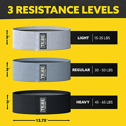 Fabric Booty Bands for Legs and Butt Workout - Resistance Bands Set (8)