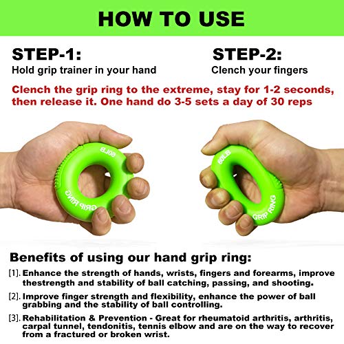 Boaton Hand Grips for Gym, Weightlifting, Pull-ups, Rock Climbing - Boys and Girls - color: 60LB-green