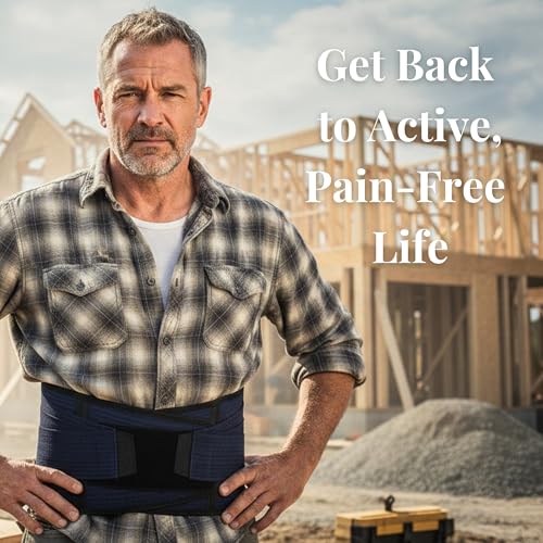 Back Support Lower Back Brace for Back Pain Relief: Thin Breathable Rigid 6 ribs Adjustable Lumbar Support Belt for Men/Women Keeps Spine Straight and Safe – Medium - size: Medium